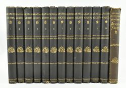 LIBRARY SET. 1894 THE BOOK OF THE THOUSAND NIGHTS AND A NIGHT 13VOL IN ORIG. GILT TOOLED CLOTH