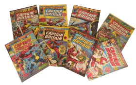 COMICS - VINTAGE MARVEL CAPTAIN BRITAIN COMICS NO 1-9