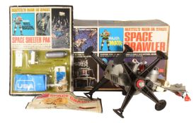 RETRO TOYS - SPACE CRAWLER & SPACE SHELTER PAK - MATTEL'S MAN IN SPACE