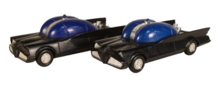 BATMAN - TWO PALITOY TALKING BATMOBILES