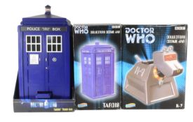 DR WHO - TWO COLLECTORS EDITION COOKIE JARS & TRASH BIN