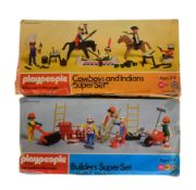 TWO VINTAGE PLAYMOBIL MARX TOYS ' PLAYPEOPLE SYSTEM ' FIGURE SETS