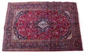 20TH CENTURY CENTRAL PERSIAN KASHAN WOOLEN CARPET RUG