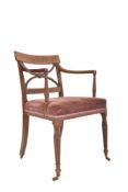 EARLY 19TH CENTURY GILLOWS MANNER MAHOGANY DESK CHAIR