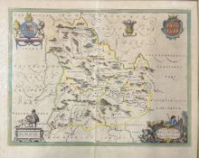 JOAN BLAEU - COMITATUS BRECHINIAE, BREKNOKE FRAMED MAP