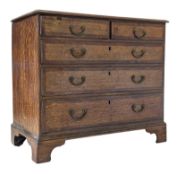GEORGE III 19TH CENTURY OAK WOOD BACHELOR'S CHEST OF DRAWERS