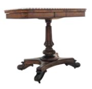 WILLIAM IV 19TH CENTURY ROSEWOOD CARD GAMES TABLE