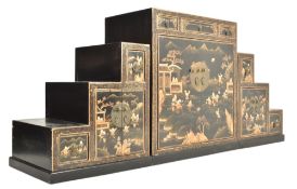 CHINESE 20TH CENTURY LACQUERED & GILDED DOUBLE-SIDED UNIT