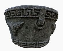 20TH CENTURY RECONSTITUTED STONE BUCKET GARDEN PLANTER