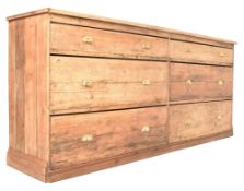 LARGE 19TH CENTURY VICTORIAN PINE HABERDASHERY SHOP CHEST DRESSER