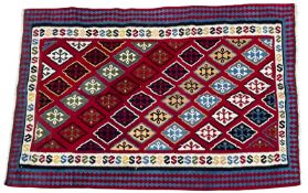 20TH CENTURY SOUTH WEST PERSIAN ISLAMIC QASHGAI KILIM CARPET