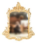 18TH CENTURY FRENCH ROCOCO GILT HIGHLIGHTED PARCEL MIRROR