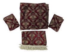 PAOLETTI - LUXURY SHIRAX FLORAL DAMASK BURGUNDY BED SET