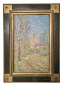JEAN LAURENT CHALLIE (1880-1943) - L'EGLISE DE MORET-SUR-LOING - OIL ON CANVAS