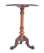 VICTORIAN 19TH CENTURY WALNUT MARQUETRY INLAID TRIPOD SIDE TABLE