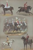 RICHARD SIMKIN (1850-1926)- LATE 19TH CENTURY WATERCOLOUR ON PAPER MILITARY CAVALRY PAINTING