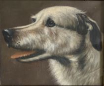 EARLY 20TH CENTURY OIL ON CANVAS PAINTING OF A DEER HOUND