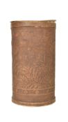 LIBERTY & CO. - ARTS & CRAFTS TOOLED LEATHER WASTE BIN / STICK STAND