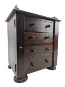 19TH CENTURY MAHOGANY SPECIMEN WELLINGTON CHEST OF DRAWERS