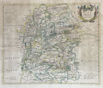 ROBERT MORDEN - LATE 17TH CENTURY COLOURED ENGRAVED MAP OF WILTSHIRE