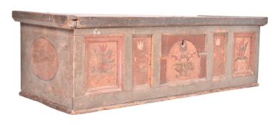 19TH CENTURY SWEDISH PAINTED PINE MARRIAGE CHEST