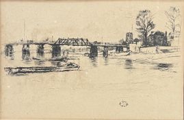 AFTER JAMES ABBOTT MCNEILL (1834-1903) - FULHAM, CHELSEA - DRYPOINT ETCHING ON PAPER