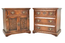 HARRODS - ROYAL OAK RANGE - PAIR OF SOLID OAK BEDSIDES