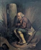 LATE 19TH CENTURY CONTINENTAL SCHOOL OIL ON COPPER/ALUMINIUM PAINTING