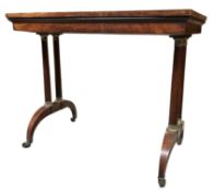 EARLY 19TH CENTURY MAHOGANY & ORMOLU ARTICULATED CARD TABLE