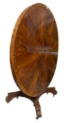 19TH CENTURY MAHOGANY VENEERED SUNBURST BREAKFAST LOO TABLE