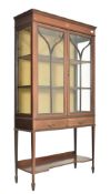 EDWARDIAN MAHOGANY & ASTRAGAL GLAZED DISPLAY CABINET VITRINE