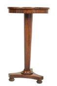 REGENCY 19TH CENTURY ROSEWOOD PEDESTAL OCCASIONAL TABLE