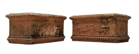 PAIR OF ITALIAN TERRACOTTA GARDEN OUTDOOR PLANTERS