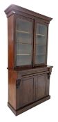 VICTORIAN 19TH CENTURY MAHOGANY & GLAZED FRONT LIBRARY BOOKCASE CABINET