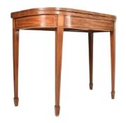 GEORGE III MAHOGANY & MARQUETRY INLAID CARD TABLE