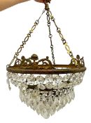 19TH CENTURY VICTORIAN CUT GLASS FIVE-TIER CHANDELIER