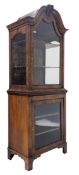 19TH CENTURY QUEEN ANNE WALNUT DISPLAY CABINET VITRINE