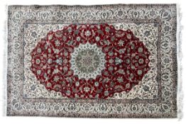 20TH CENTURY PERSIAN KASHAN WOOL & SILK CARPET RUG