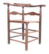 19TH CENTURY JACOBEAN REVIVAL CARVED OAK CORNER CHAIR