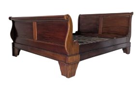 CONTEMPORARY HIGH-END MAHOGANY SLEIGH BED