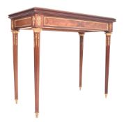 FRENCH LOUIS XVI STYLE 19TH CENTURY MARQUETRY & ORMOLU CARD TABLE