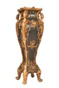FRENCH BAROQUE INSPIRED EBONISED & GILT JARDINIERE