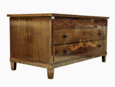 CONTINENTAL LATE 19TH CENTURY MAHOGANY INLAID LOW CREDENZA CABINET