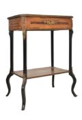 19TH CENTURY FRENCH NAPOLEON III WALNUT & ROSEWOOD INLAID VANITY WORK TABLE