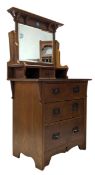 MANNER OF SHAPLAND & PETTER - ARTS & CRAFTS CIRCA 1920S OAK DRESSING TABLE CHEST