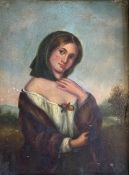 ITALIAN SCHOOL 19TH CENTURY OIL ON BOARD PORTRAIT PAINTING
