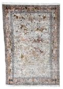 20TH CENTURY PERSIAN SILK WOVEN HUNTING CARPET RUG