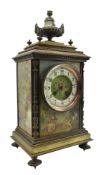 MAPLE & CO, PARIS - FRENCH PAINTED METAL 8-DAY MANTEL CLOCK