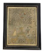 GEORGE III 1806 NEEDLEPOINT SAMPLE BY ELIZABETH HORN, 12 YEARS OLD