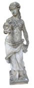 LARGE 20TH CENTURY COMPOSITE STONE GARDEN NEOCLASSICAL LADY